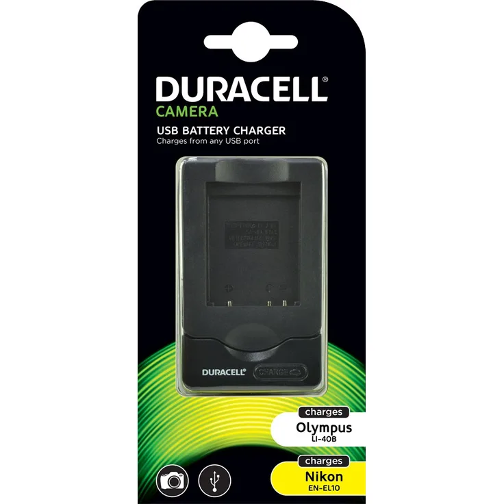 Duracell Ladegerät mit USB Kabel für DR9664-Olympus LI-40B Akku