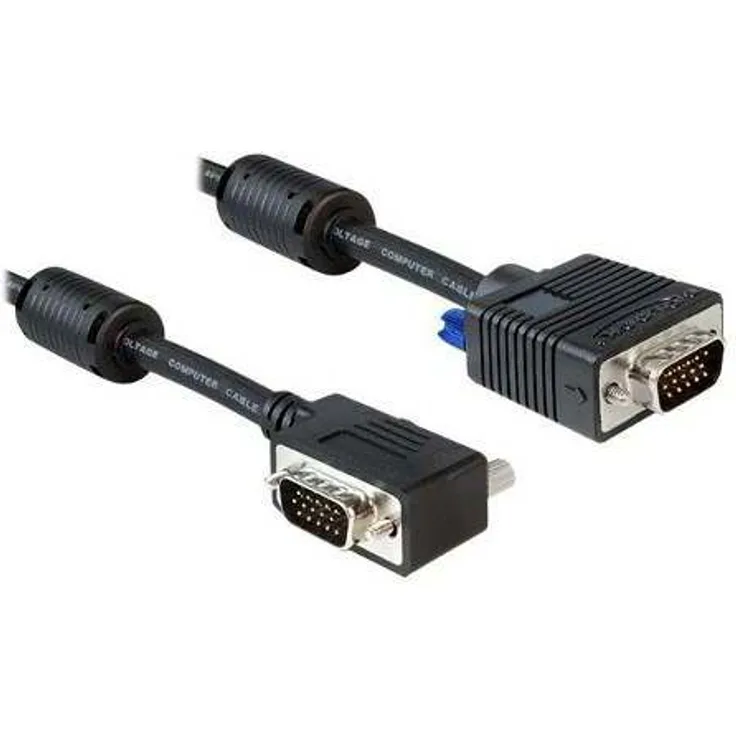 DeLOCK - VGA-Kabel - HD-15 (M) - HD-15 (M) - 2,0m - 90-Grad-Anschluss (83173)
