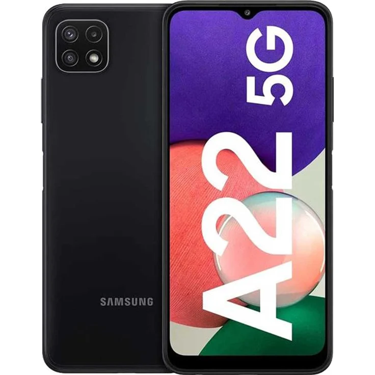 Samsung Galaxy A22 5G Smartphone 16,8cm (6,6 Zoll) TFT-Display, 64GB interner Speicher, 4GB RAM, Dual-SIM, Android 11, Grau – Bild 1