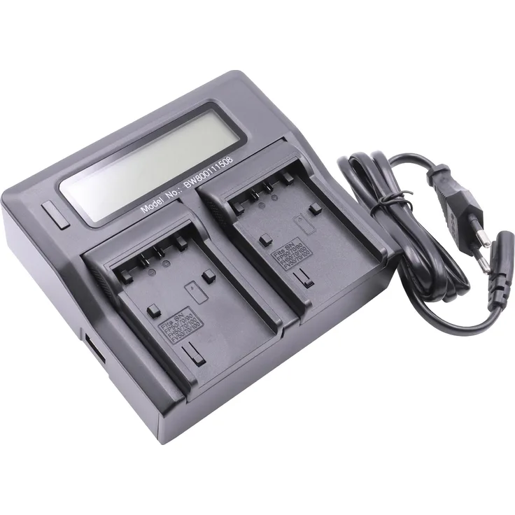 vhbw 220V Dual Netzteil Ladegerät Ladekabel USB für Sony Akku NP-FP50, NP-FP60, NP-FP70, NP-FP71, NP-FP90, NP-FP91, NP-FV100 wie AC-VQP10, BC-TRP.