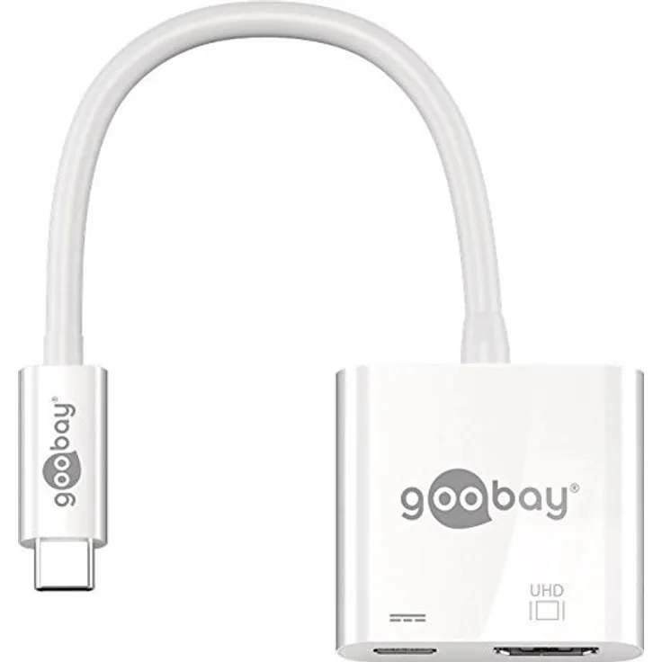 Goobay USB-C Multiport Adapter HDMI, Weiß, 0.145 m - erweitert ein USB-C Gerät um einen HDMIAnschluss (62110)