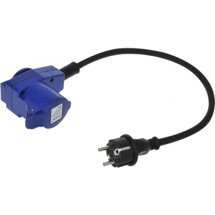 Adapterkabel 40cm von Schuko Stecker nach E-Winkelkupplung + Schuko Steckdose