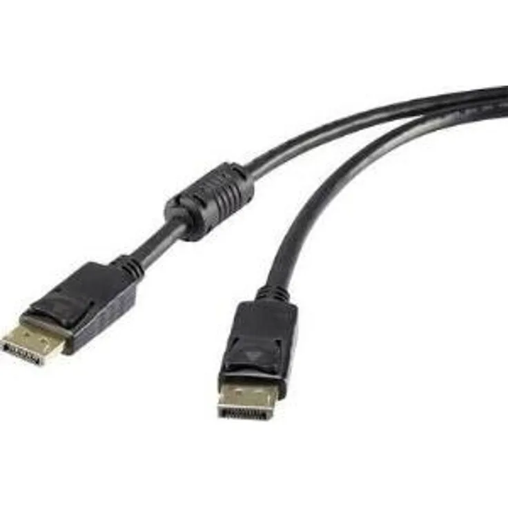 Renkforce - DisplayPort-Kabel - DisplayPort (S) bis DisplayPort (S) - DisplayPort 1.2 - 1.8 m - geformt - Schwarz