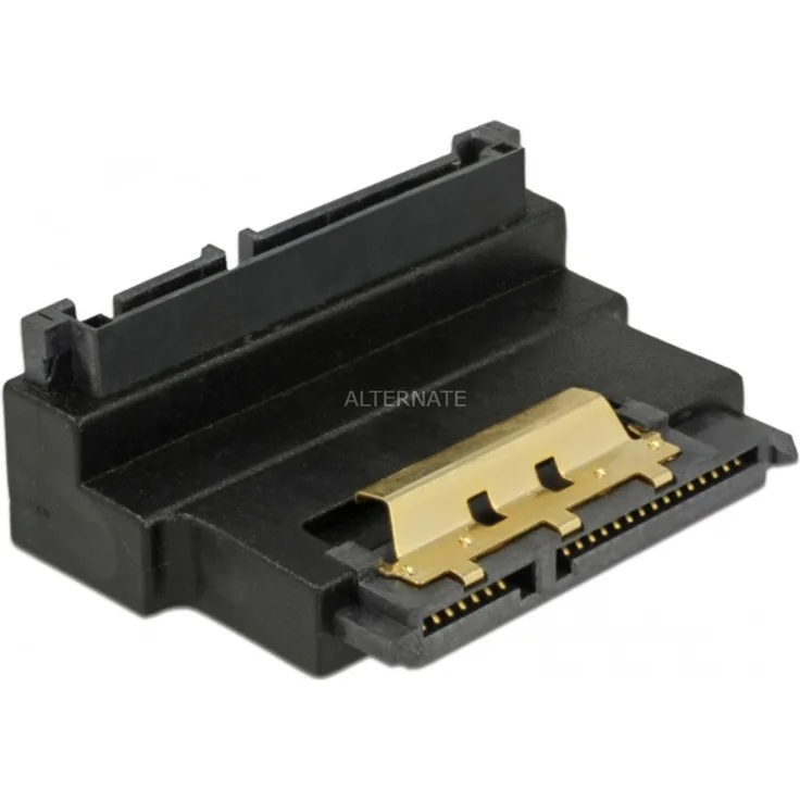 DeLOCK - SATA-Adapter - Serial ATA 150/300/600 - SATA Combo (S) nach oben angewinkelt bis SATA Combo (R) eingerastet - Schwarz (63944)