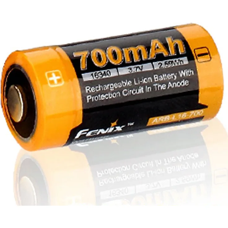 B-Ware, CR123 A Li-ion Akku 16340 mit 3,7 Volt, min. 700mAh, typisch 760mAh, max. 820mAh, 35x16mm Kapazität mit AkkuShop Transportbox