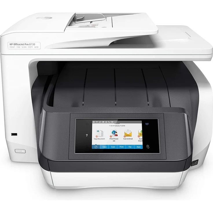 HP OfficeJet Pro 8730 (4-in-1) Multifunktionsdrucker - (Thermal Inkjet) Farbe, Druckgeschwindigkeit: 24 s/w, 20 Farbe, Auflösung: 2400 x 1200, USB, LAN, WLAN, Instant Ink (D9L20A#A80) – Bild 2