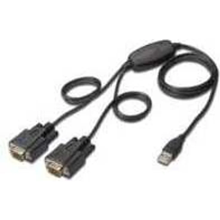 DIGITUS USB auf 2x Seriell Adapter - RS232 Konverter - USB 2.0 Typ-A zu 2x DSUB 9M - FTDI Chipsatz - 1.5m Anschlusskabel – Bild 1