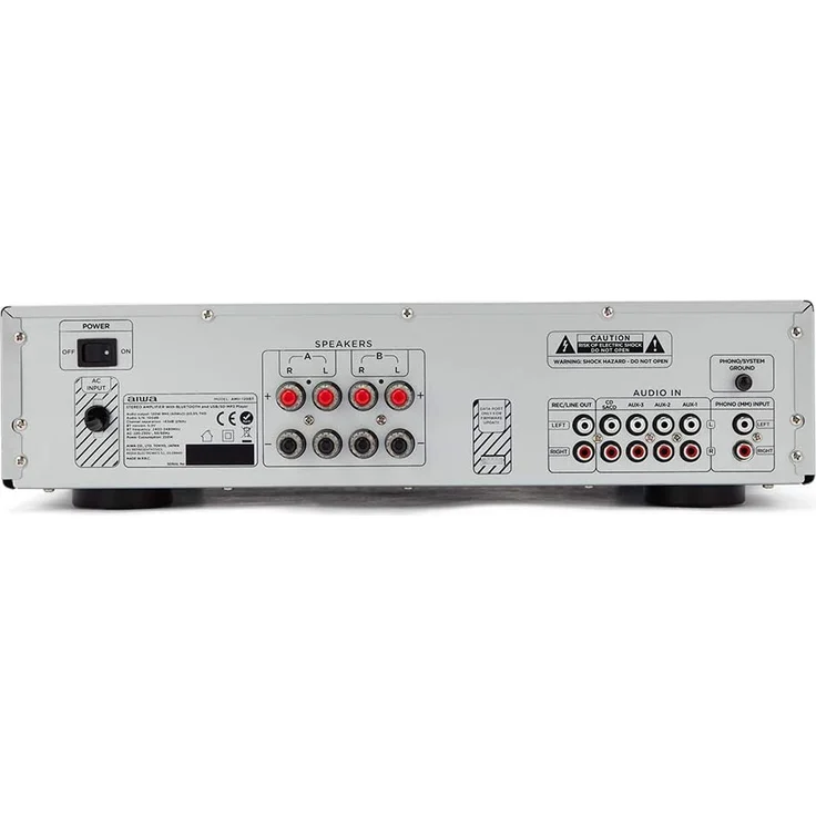 Aiwa AMU-120BTSR Vollverstärker, AV-Empfänger, mit Bluetooth 5.0, 120 W, USB-Anschluss, SD-Kartenleser, silber – Bild 6