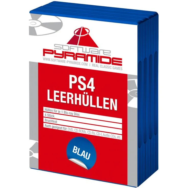 PS4-Leerhüllen 4er-Pack blau (31958) (PS4)