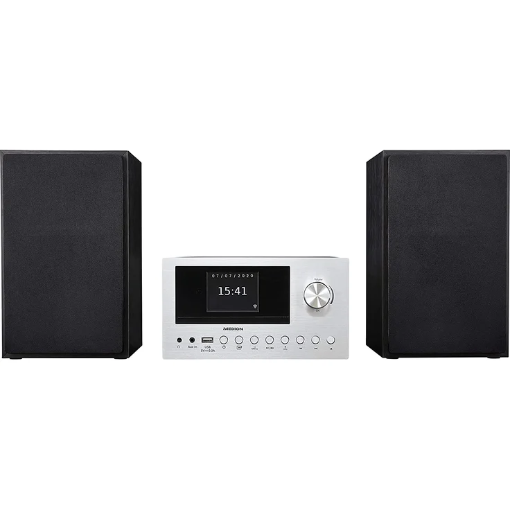 MEDION LIFE P85003 Micro Audio System DAB+ UKW Radio bluetooth cd usb schwarz, silber – Bild 8
