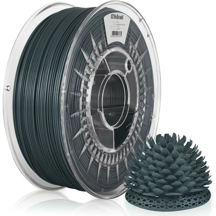 5 x 3D Drucker 1,75mm PETG Filament 1kg Spule Rolle Premium Signalgrau RAL7000 - Midori