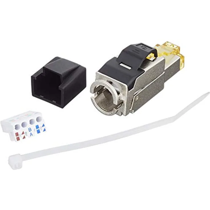 ROLINE feldkonfektionierbarer RJ-45 Stecker Kat.6A, STP, silberfarben