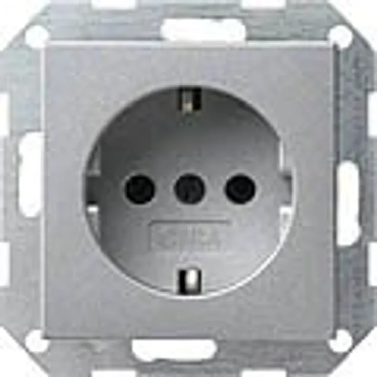Gira Steckdose SCHUKO 018826 System 55 Farbe Alu, 250 V, Aluminium