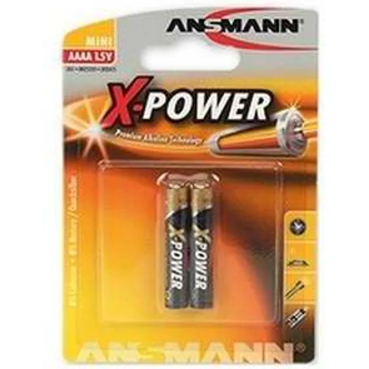 ANSMANN (2er-Pack) 1,5V Alkaline AAAA Batterie (Sondergröße AAAA-LR61) Batterie für Stylus Surface Pro-Dell Venue Pro Tablet, ''Leuchtie'' Hunde Leuchthalsbänder