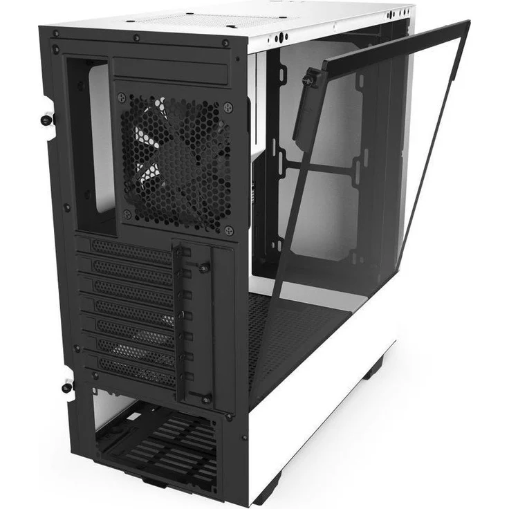 NZXT H510 - Kompaktes ATX-Mid-Tower-Gehäuse für Gaming-PCs - Front I-O USB Type-C Port - Tempered Glass-Seitenfenster - managementsystem - Für Wasserkühlung nutzbar - Weiß-Schwarz – Bild 8