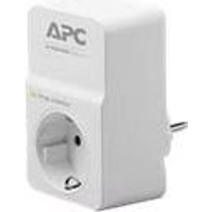 APC Surge Protector - PM1W-GR - Steckdosenadapter mit Überspannungsschutz (1 Stecker Schuko, für PC, TV u.a. - Farbe: schwarz) – Bild 1