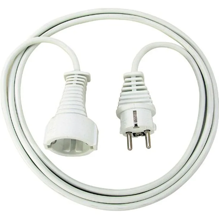 Brennenstuhl Qualitäts- Kunststoff-Verlängerungskabel mit Schutzkontakt-Stecker und -Kupplung (Verlängerungskabel für innen mit 2m Kabel) weiß
