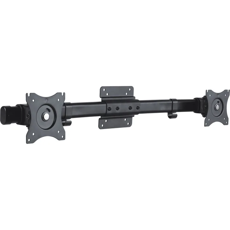 PureMounts PM-OFFI-AD Dual Screen Adapter für 2 Monitore 33-69 cm (13-27 Zoll), neigbar: -45° bis 45°, schwenkbar: -15° bis 15°, drehbar: -180° bis 180°, Traglast: max 10kg, VESA 100x100 schwarz