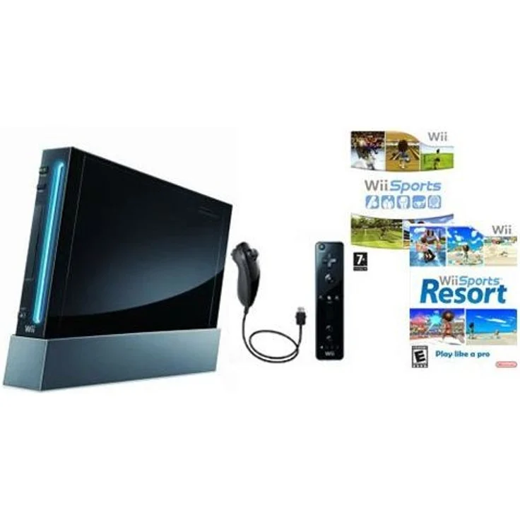 Nintendo Wii Schwarz 512MB Bundle inkl. Wii Sports Resort – Bild 2