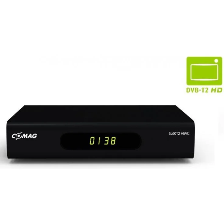 Comag SL60T2 Full-HD HEVC DVBT-T2 Receiver, PVR Ready, H.265, HDTV, HDMI, IRDETO Zugangssystem für Freenet TV, Mediaplayer, USB 2,0, 12V, schwarz – Bild 3