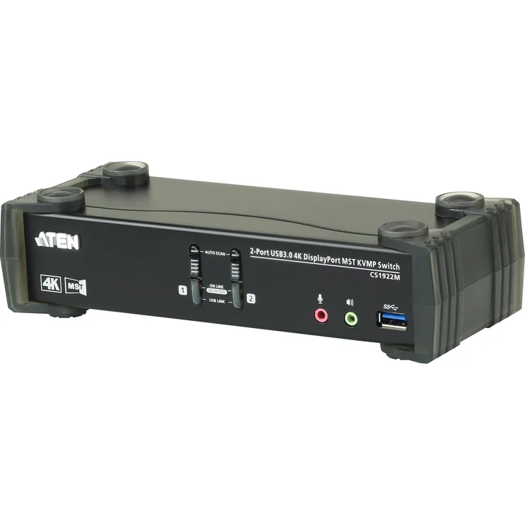 ATEN CS1922M 2-Port USB 3.0 4K DisplayPort MST KVM Switch schwarz