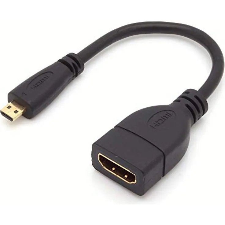 Micro HDMI Adapterkabel D-Stecker - A-Buchse 15cm schwarz (125026)
