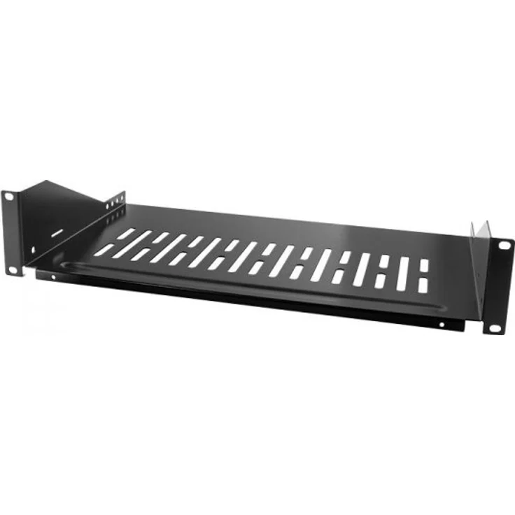 LogiLink SF2C35B - 19'' Einschubfach (2 HE) für Stand-, Serverschränke mit mind. 360mm Tiefe, max. 25kg Tragkraft, Schwarz