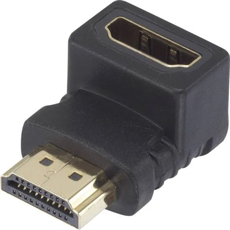 SpeaKa Professional HDMI Adapter [1x HDMI-Stecker - 1x HDMI-Buchse] 90° nach oben gewinkelt vergoldete Steckkont-2