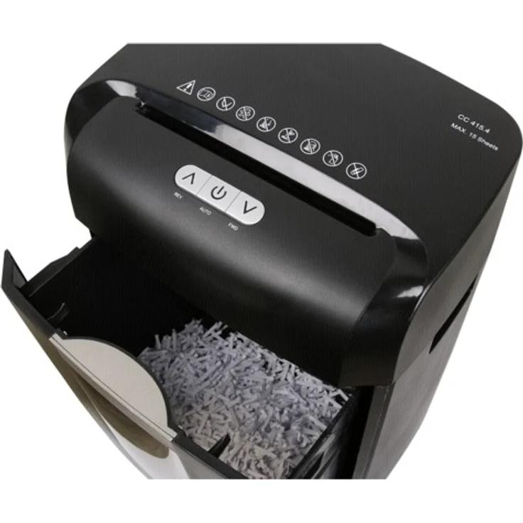 Olympia CC 415.4 Profi Papier-Schredder (Sicherheitsstufe P4, Partikelschnitt, Sehr leise, 15 Blätter 80g-m², Papiervernichter DIN A4, Energiesparender Aktenvernichter fürs Büro) – Bild 2