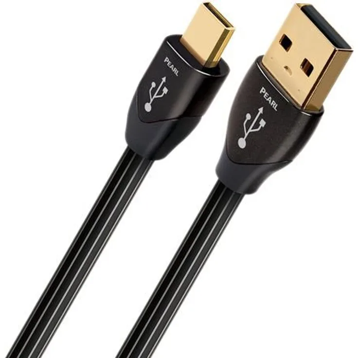 AudioQuest Pearl USB Micro-Kabel USB A Micro, USB B Kabel, 1,5m schwarz - USB-Micro-Datenkabel (1,5 m. USB A, USB B, Stecker-Stecker, schwarz, Gold)