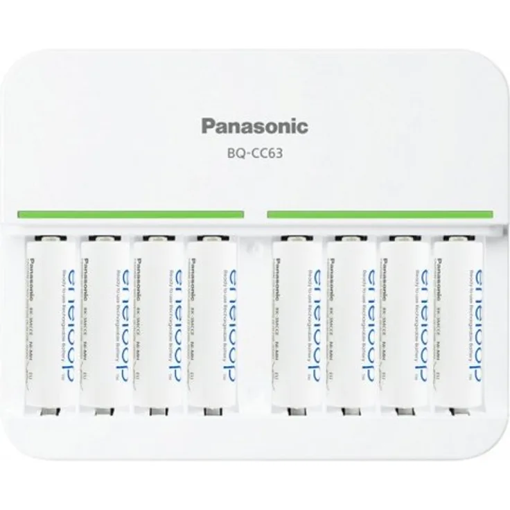 8fach Panasonic Schnell-Ladegerät und 8 Stück eneloop Mignon AA BK-3MCC