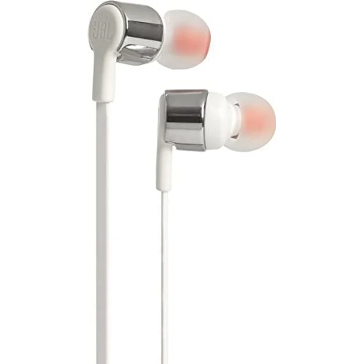 JBL T210 Kompatibel mit Apple und Android Geräten In-Ear Kopfhörer mit Mikrofon, weiß, silber – Bild 2