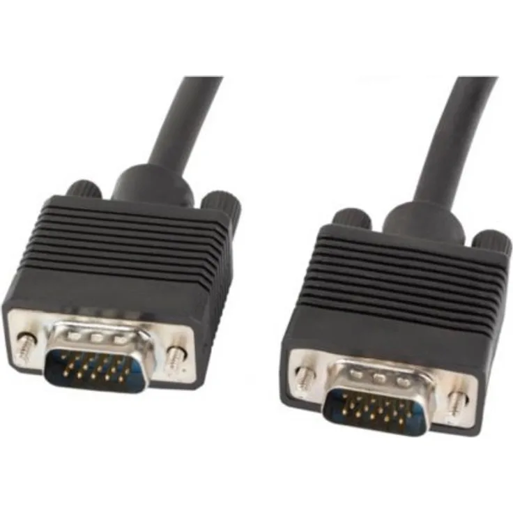lanberg CA-VGAC-10CC-0150-B Vga (15Pol) Stecker auf Vga (15Pol) Stecker Kabel mit Ferritenkern, 15m schwarz