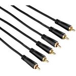 Hama Audio- - Video-Kabel, mit 2 x 3 Cinch-Steckverbindungen, vergoldet, 1,5 m
