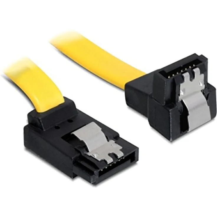 DeLOCK Cable SATA - SATA-Kabel - Serial ATA 150/300/600 - 7-poliges SATA - bis - 7-poliges SATA - 20cm - 90-Grad-Anschluss, verriegelt (82819)