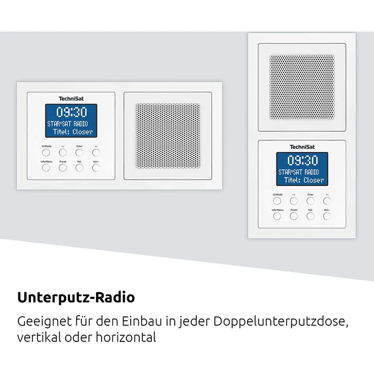 TechniSat DIGITRADIO UP 1 Unterputz-Radio mit Bluetooth, LCD-Display, spritzwassergeschützt, Wecker, weiß – Bild 2