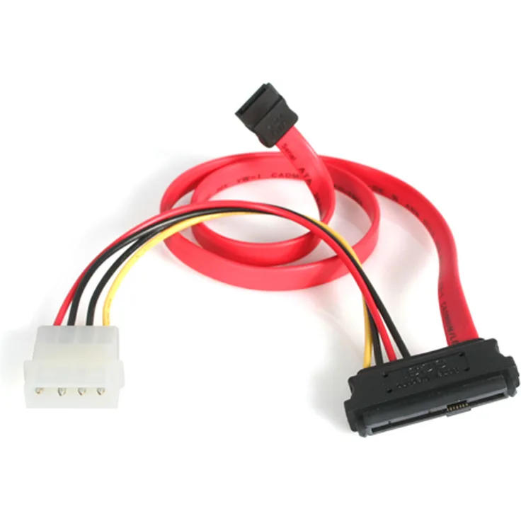 StarTech.com SAS auf SATA Slimline Kabel, SAS SATA SFF-8482 mit IDE Stromkabel, 1 x SATA (7pin) 1 x SFF-8482 (29pin) 1 x LP4 (Stecker)