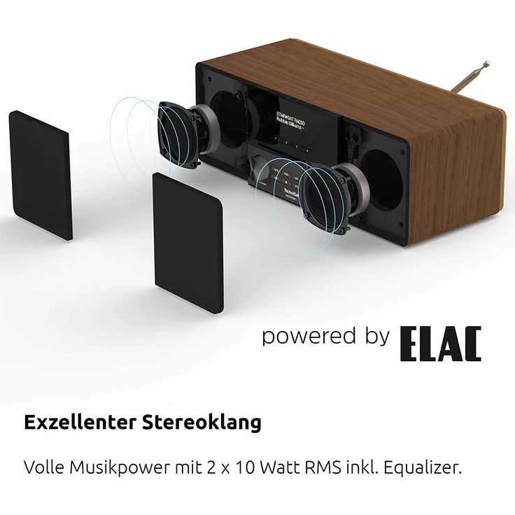 TechniSat DIGITRADIO 3 CD-Radio mit Bluetooth, OLED-Display, Wecker, Nussbaum, schwarz – Bild 4