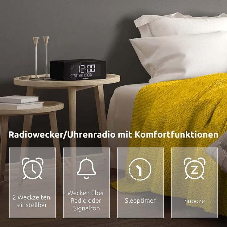 TechniSat DIGITRADIO 52 Radiowecker mit Wecker, LCD-Display, anthrazit – Bild 5
