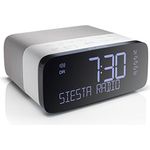 Pure Siesta Rise Bluetooth Radiowecker (Digitalradio, DAB und UKW-Radiowecker, Bluetooth, USB, AUX, Sleep-Timer, Weckfunktion, CrystalVue Display, 20 Senderspeicherplätze), Weiß