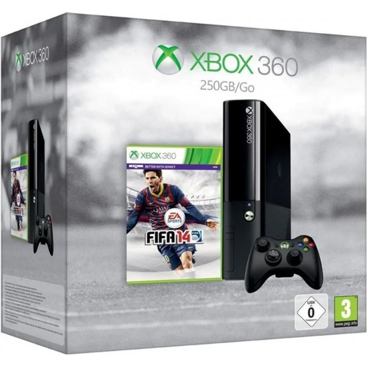 Microsoft Xbox 360 E 250GB + FIFA 14 – Bild 1