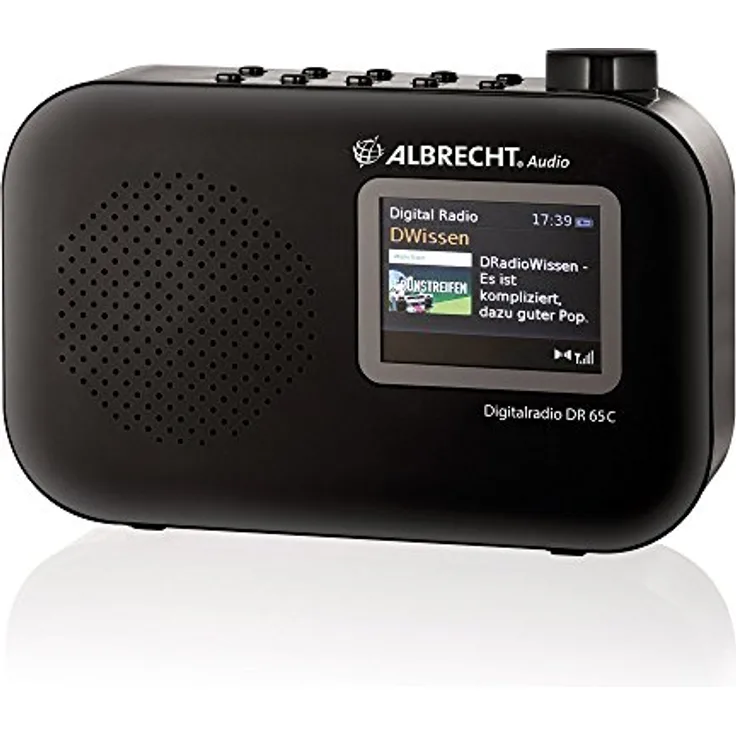 Albrecht DR65C tragbares Digital-Radio, 27361, DAB+-UKW-Empfang mit Kopfhörer-Anschluss, Batterie- und Netzbetrieb Farbe: schwarz