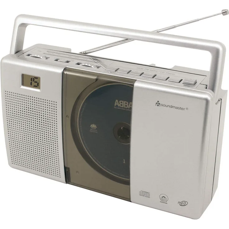 Soundmaster RCD1185 Tragbares Radio, LCD-Display, silber