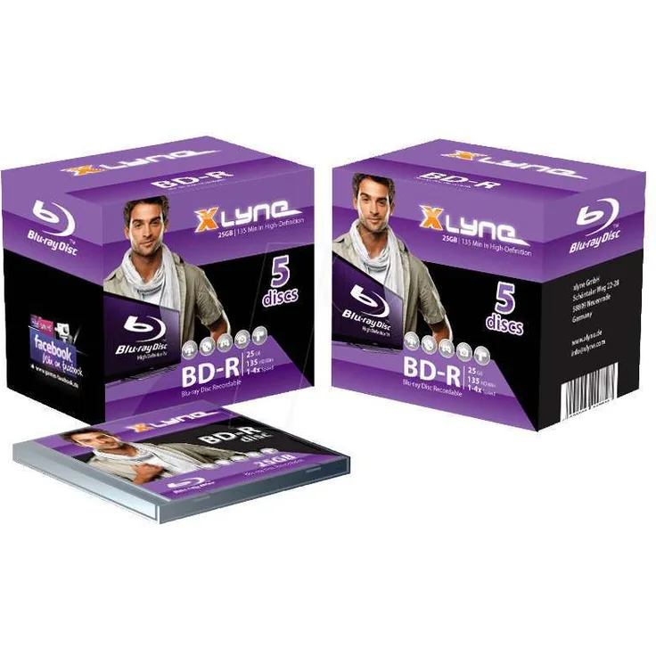 XLYNE BD-R Bluray Rohlinge 25 GB 6x Speed 5er Jewel Case