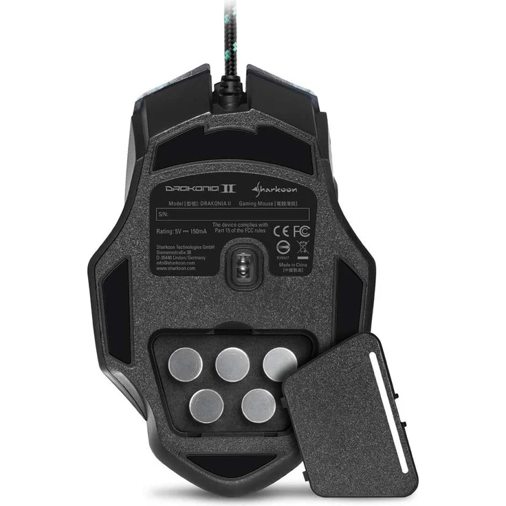 Sharkoon Drakonia II Gaming Maus, optischer Sensor PixArt 3360, 15.000 DPI, 12 programmierbare Tasten, grün – Bild 6