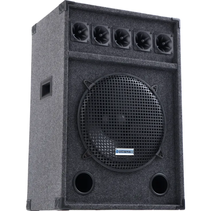 McGrey Festival 15 PA Lautsprecher - Lautsprecherbox mit 38cm (15'') Subwoofer - DJ Box mit Holzgehäuse und Tragegriffen - 2-Wege Speaker mit 600W