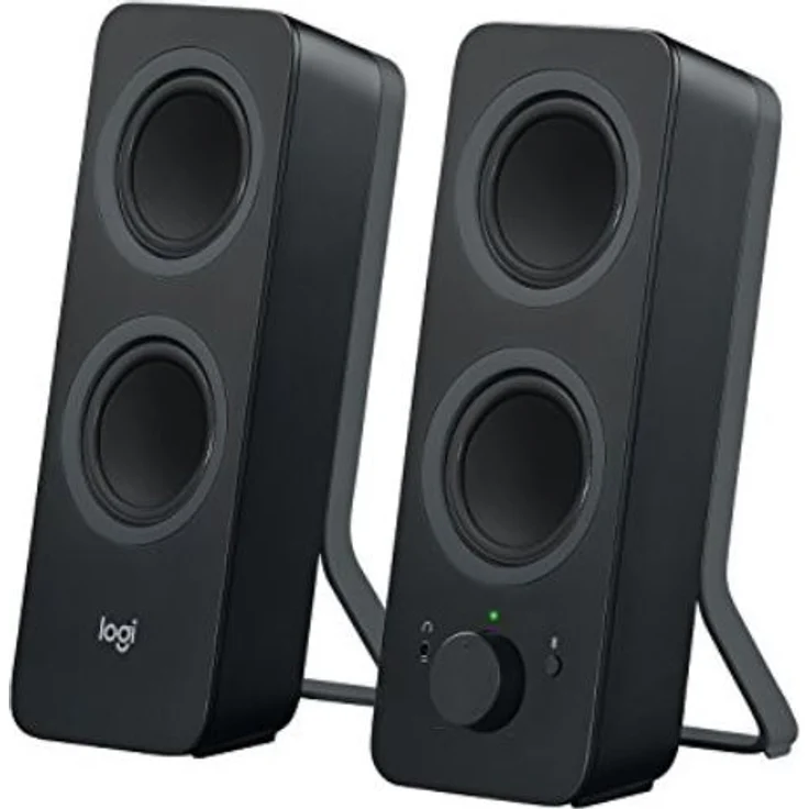 Logitech Z207 Kabellose PC-Lautsprecher, Bluetooth, Stereo Sound, 10 Watt Spitzenleistung, 3,5 mm Eingang, Kopfhörerbuchse, Easy-Switch Feature, EU Stecker, PC-TV-Tablet-Handy - schwarz – Bild 1