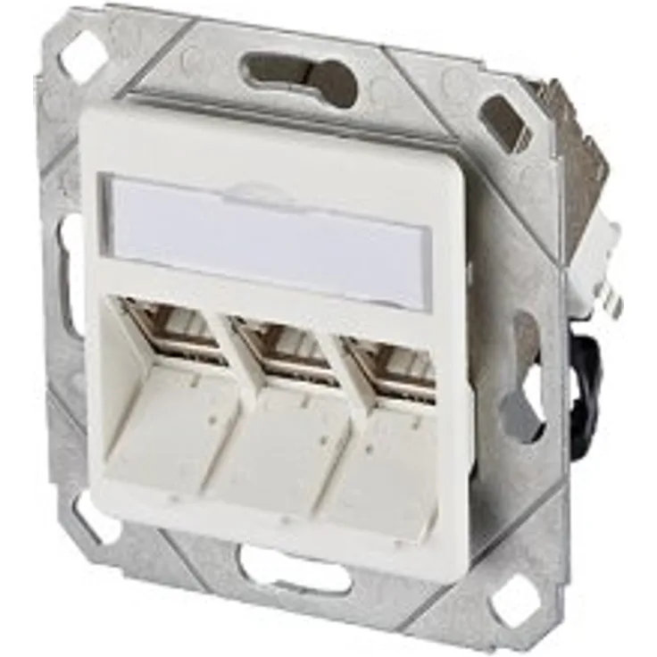 BTR 130B12D31102-E Datendose C6Amodul 3 Port 270°M UPk Unterputz, reinweiß