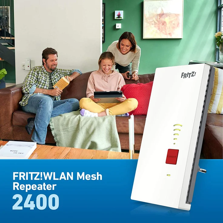AVM FRITZ!WLAN Mesh Repeater 2400 (Dual-WLAN AC + N bis zu 1.733 MBit-s (5GHz) + 600 MBit-s(2,4 GHz), 1x Gigabit-LAN, deutschsprachige Version) – Bild 4