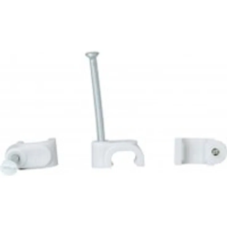 Kopp 346304082 Kabelschellen für 2-adrige Flachlitze (NYFAZ), mit Nägeln 25 mm, 50 Stück, grau
